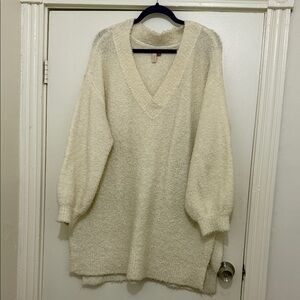 Pilcro Soft Cream V-Neck Sweater